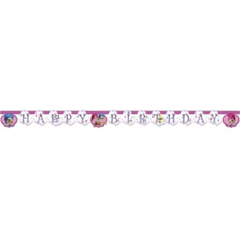 Shimmer és Shine Glitter Happy Birthday felirat