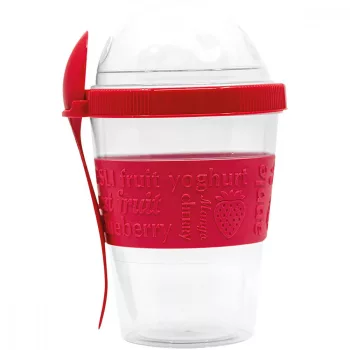 Snack tartó Red fedéllel és kanállal 500 ml