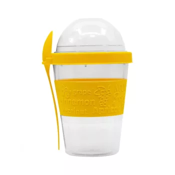 Snack tartó Yellow fedéllel és kanállal 500 ml