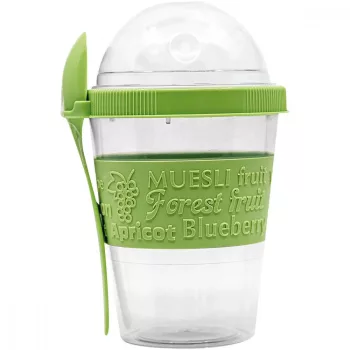Snack tartó Green fedéllel és kanállal 500 ml