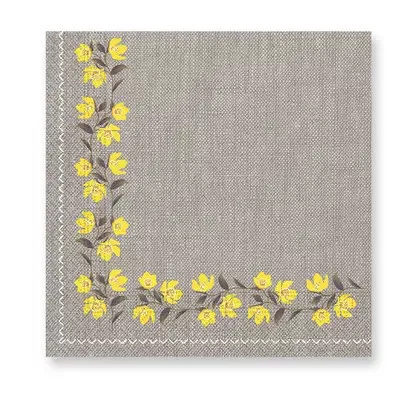 Virágos Yellow Flowers szalvéta 20 db-os 33x33 cm
