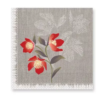 Pipacs Poppies szalvéta 20 db-os, 33x33 cm FSC