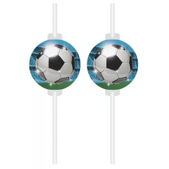 Focis Soccer Fans papír szívószál, 4 db-os szett FSC