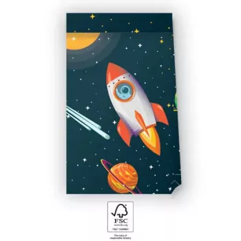 Űr Rocket Space papírzacskó 4 db-os FSC