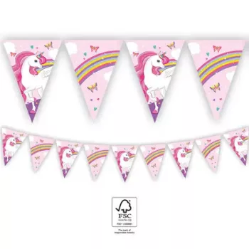 Unikornis Rainbow Colors zászlófüzér FSC 2,3 m