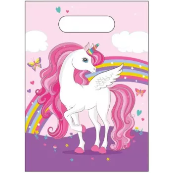   Unikornis Rainbow Colors ajándéktasak, ajándékzacskó 6 db-os