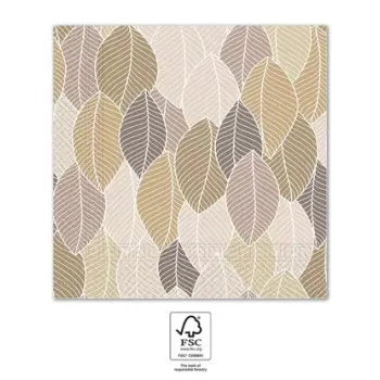 Levél Brown Leaves szalvéta 20 db-os 33x33 cm FSC