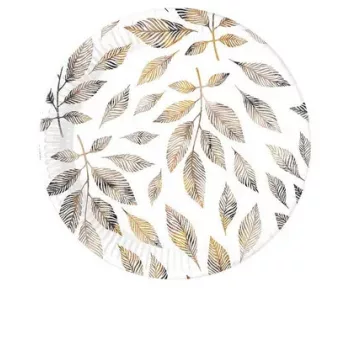 Levél Grey Branches papírtányér 8 db-os 23 cm
