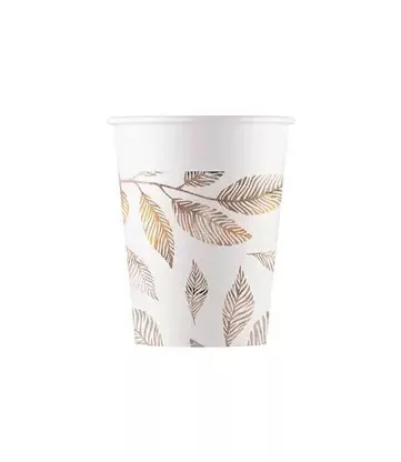 Levél Grey Branches papír pohár 8 db-os 200 ml