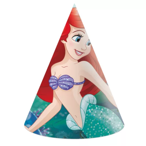 Disney Hercegnők, Ariel Curious Parti kalap, csákó 6 db-os FSC