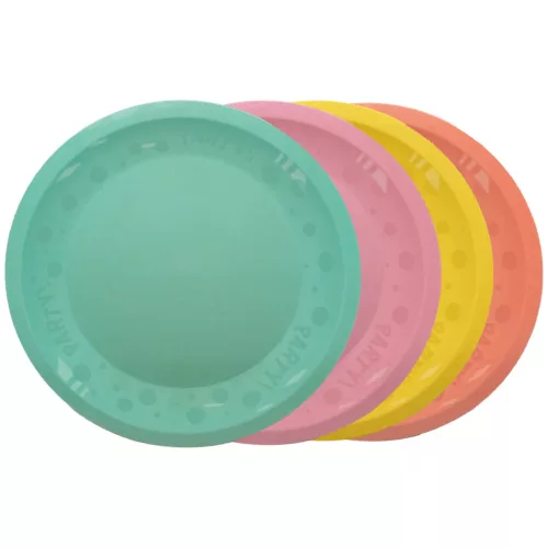 Színes Pastel Mixed micro prémium műanyag lapostányér 4 db-os szett 21 cm