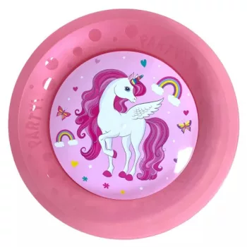   Unikornis Rainbow Colors micro prémium műanyag lapostányér 4 db-os szett 21 cm
