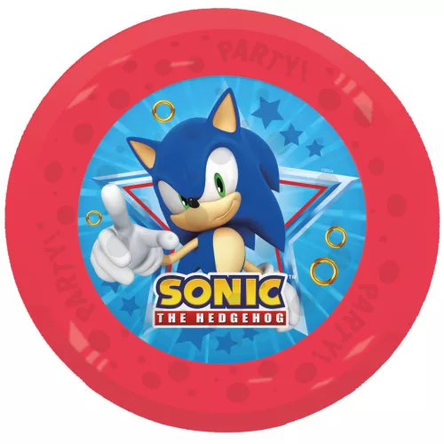 Sonic a sündisznó Sega micro prémium műanyag lapostányér 4 db-os szett 21 cm