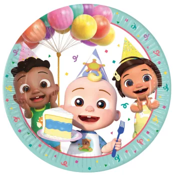 CoComelon Birthday papírtányér 8 db-os 23 cm FSC