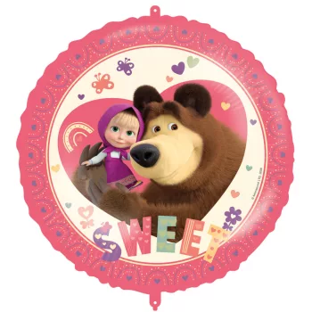 Mása és a medve Sweet Heart fólia lufi 46 cm