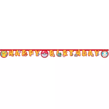 Pokémon Next Generation Happy Birthday felirat 200 cm FSC