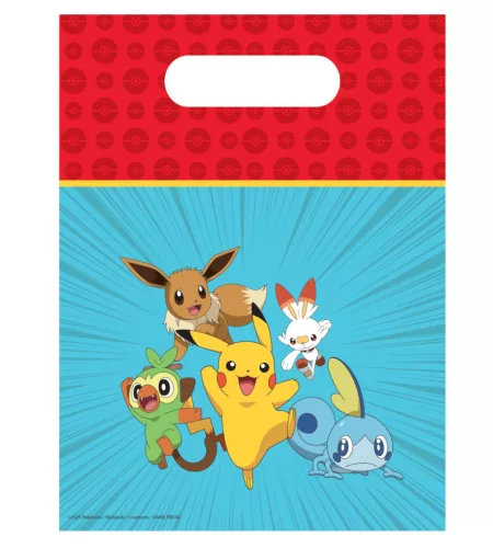 Pokémon Next Generation műanyag ajándéktasak, ajándékzacskó 6 db-os