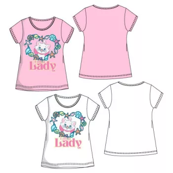   Disney Marie cica Lady gyerek rövid póló, felső 3 - 6 év / 98 - 116 cm