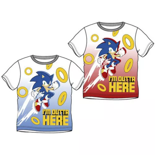 Sonic a sündisznó Outta Here gyerek rövid póló, felső 3 - 8 év / 98 - 128 cm