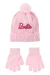 Barbie Pink flitteres gyerek sapka + kesztyű szett 52-54 cm