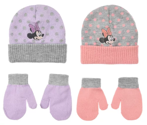 Disney Minnie Dots baba sapka + kesztyű szett 48-50 cm