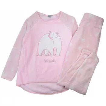   Ushuaia Jegesmedve Pink Fluffy női hosszú pizsama plüss S-XXL