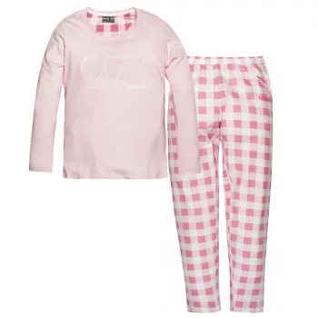   Ushuaia Pink Plaid, Rózsaszín jegesmedve női pizsama S-XXL