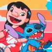 Disney Lilo és Stitch, A csillagkutya Sunset kéztörlő, arctörlő, törölköző 40x30 cm