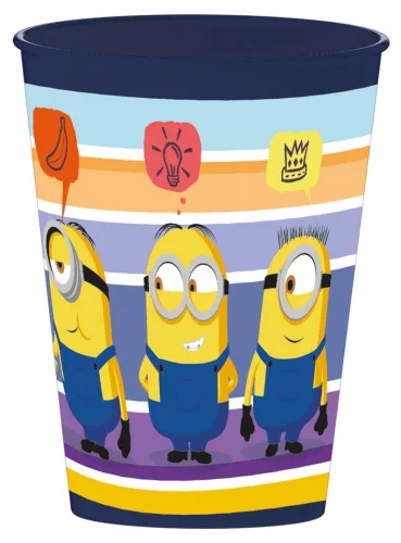 Minyonok Striped műanyag pohár 260 ml