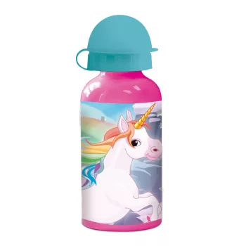 Unikornis Rainbow alumínium kulacs ivókupakkal 400 ml