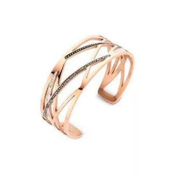 Victoria Rose gold színű fekete, fehér köves karkötő