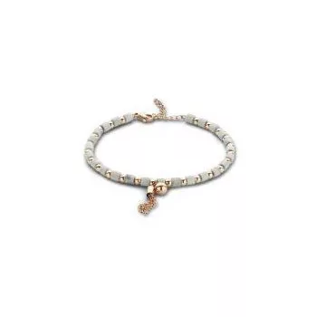 Victoria Rose gold színű fehér gyöngyös karkötő