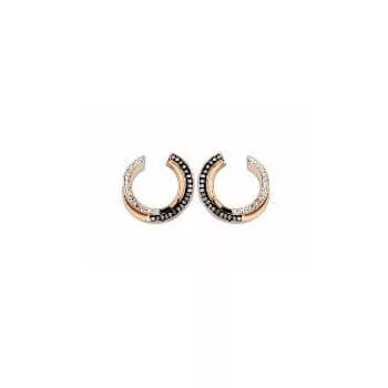 Victoria Rose gold színű fekete, fehér köves fülbevaló