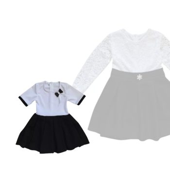 Lány fekete-fehér ünneplő ruha